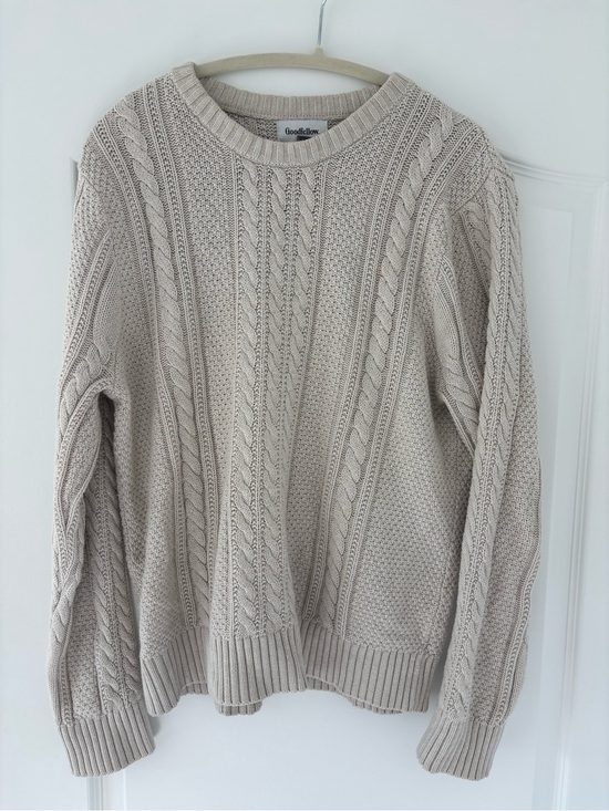 Goodfellow & Co Other - Goodfellow & Co Men’s Light Cream Cable Crewneck Sweater